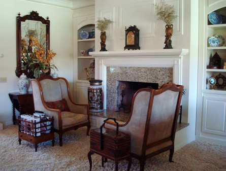 Chairs in Front of a Fireplace